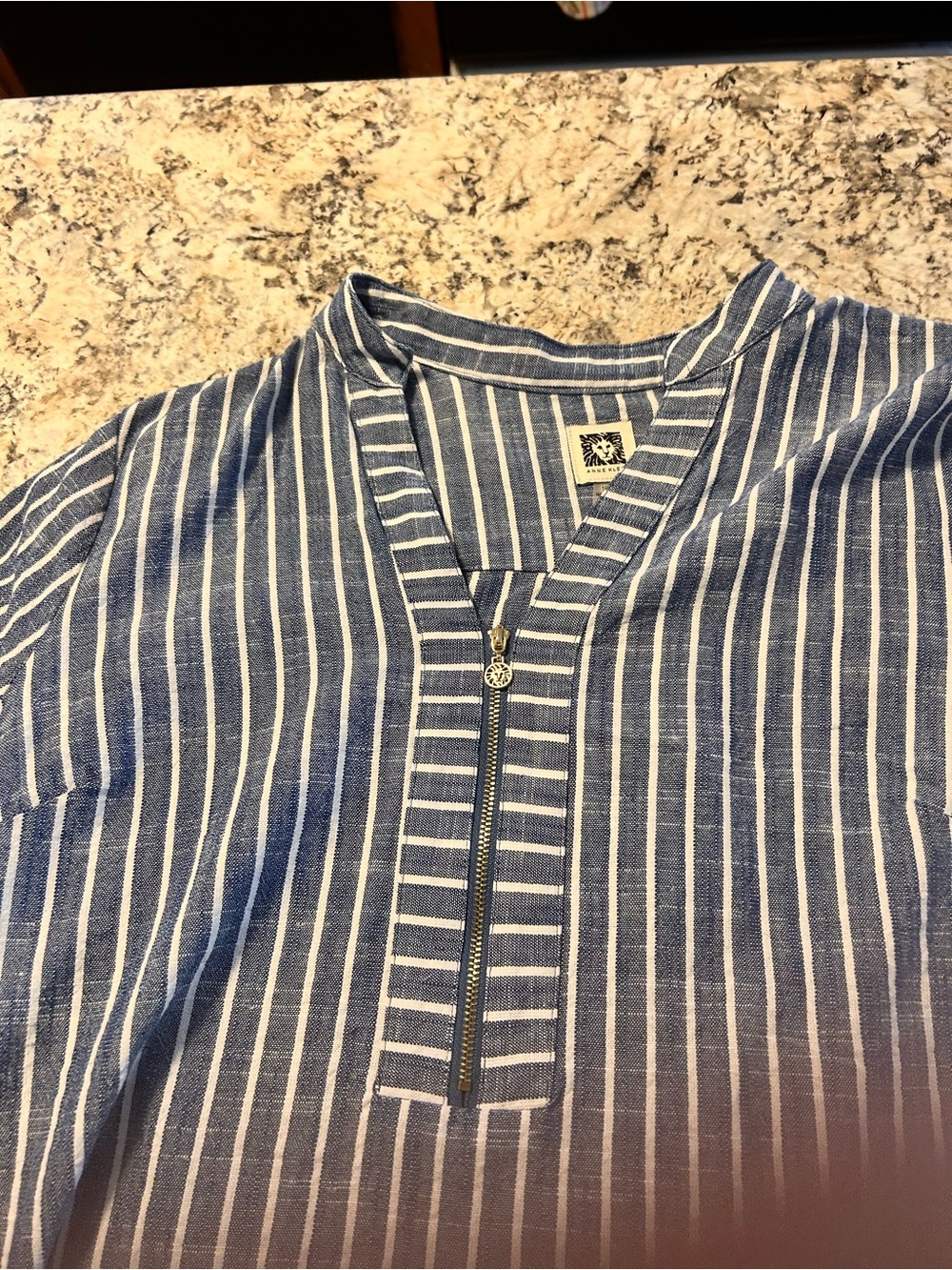 Anne Klein Navy & White Striped Dress sz16 - Picture 6 of 6